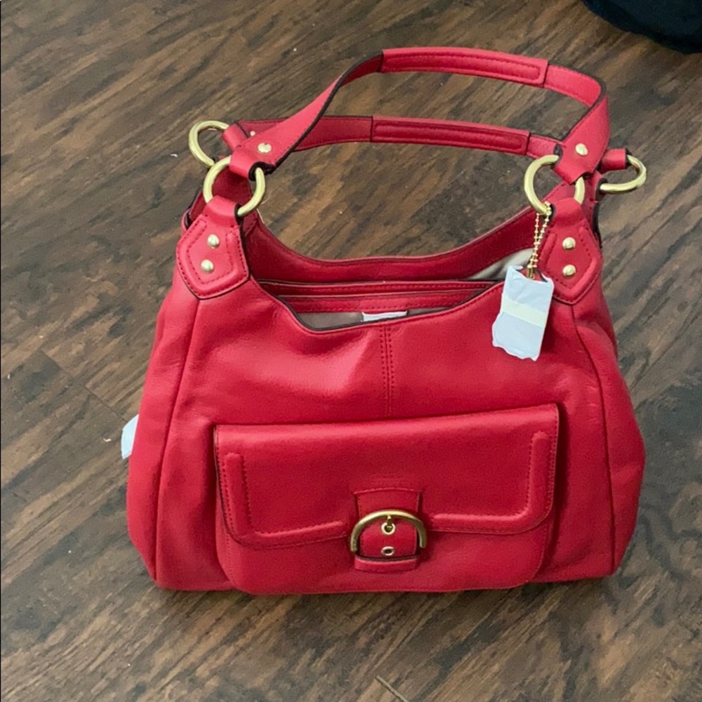 Coach red leather Campbell hobo bag - Picture 2 of 10